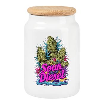 Sour Diesel - Keksdose mit Holzdeckel - Weiß - Vorne