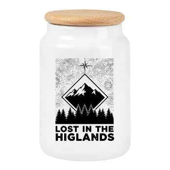 Lost In The Highlands - Keksdose mit Holzdeckel - Weiß - Vorne
