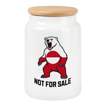 Greenland not for sale - Cookie Jar with Wooden Lid - white - Front