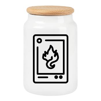 Carte de collection - Boîte à biscuits avec couvercle en bois - blanc - Devant