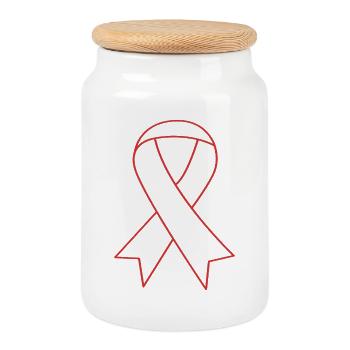 Aneurysma Gehirn - Keksdose mit Holzdeckel - Weiß - Vorne
