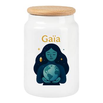 Gaïa cosmique éternelle - Boîte à biscuits avec couvercle en bois - blanc - Devant