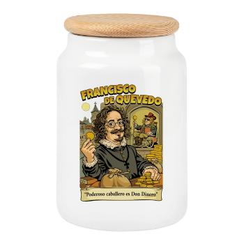 Francisco de Quevedo - Keksdose mit Holzdeckel - Weiß - Vorne