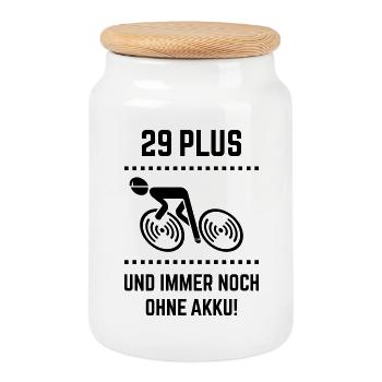 29 Plus – still without battery! Bicycle Road Bike B - Cookie Jar with Wooden Lid - white - Front