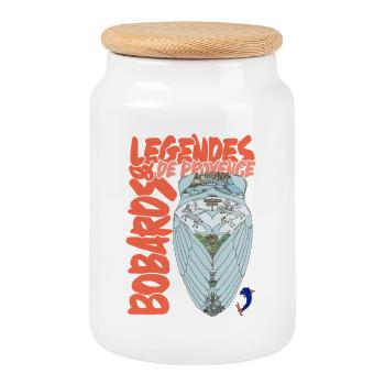 Legends of Provence Cicada - Cookie Jar with Wooden Lid - white - Front