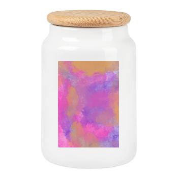 Gradient - lilac can be personalized - Cookie Jar with Wooden Lid - white - Front
