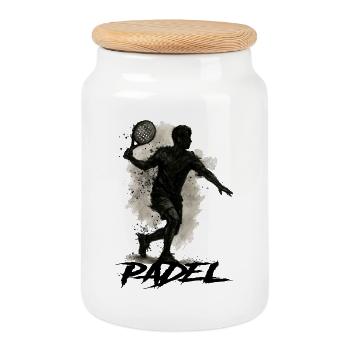 Padel - Keksdose mit Holzdeckel - Weiß - Vorne