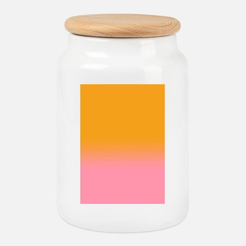 Gradient - orange pink customizable - Cookie Jar with Wooden Lid - white
