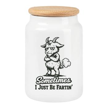Parfois, je suis juste une chèvre qui pète. - Boîte à biscuits avec couvercle en bois - blanc - Devant
