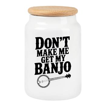 Zwing mich nicht, mein Banjo zu holen. - Keksdose mit Holzdeckel - Weiß - Vorne