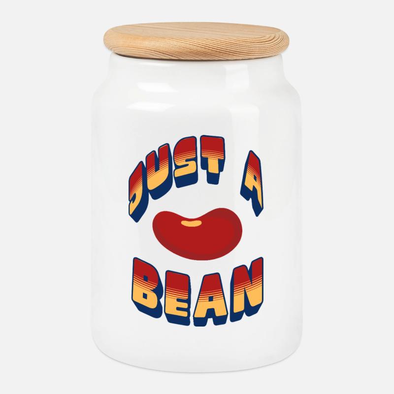 Just a Bean - Cookie Jar with Wooden Lid - white