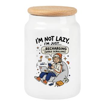 Recharger en faisant défiler la Gen Z - Boîte à biscuits avec couvercle en bois - blanc - Devant