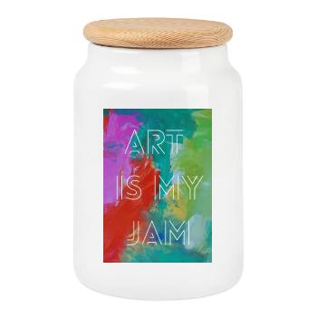 Art is my jam - Keksdose mit Holzdeckel - Weiß - Vorne
