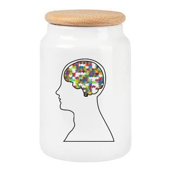 Without Ghost | Zodiac Verlag Design - Cookie Jar with Wooden Lid - white - Front