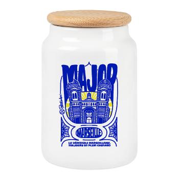Cathédrale La Major Marseille  - Boîte à biscuits avec couvercle en bois - blanc - Devant