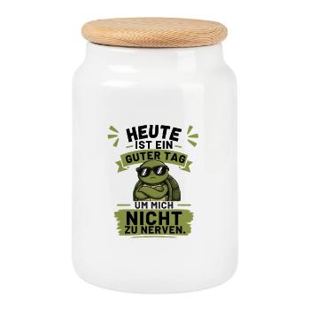 Guter Tag Um Nicht Zu Nerv - Keksdose mit Holzdeckel - Weiß - Vorne