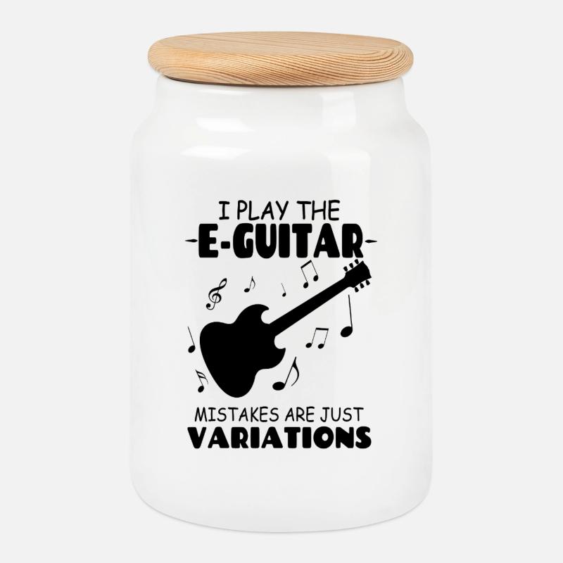 I_PlayThe_E-Guitar_Mistakes_Are_Just_Variations - Keksdose mit Holzdeckel - Weiß