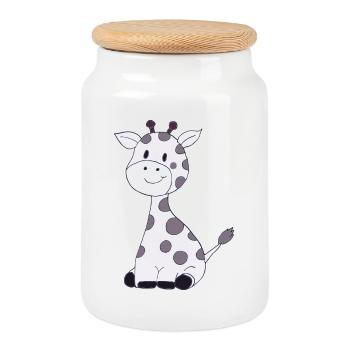Little Giraffe - Cookie Jar with Wooden Lid - white - Front