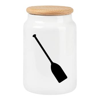 Pagaie en kayak - Boîte à biscuits avec couvercle en bois - blanc - Devant