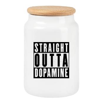 Dopamine Boost Bold Typography - Cookie Jar with Wooden Lid - white - Front