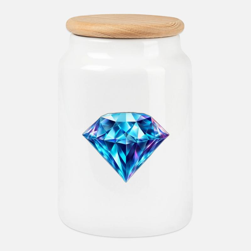 Diamant - Keksdose mit Holzdeckel - Weiß