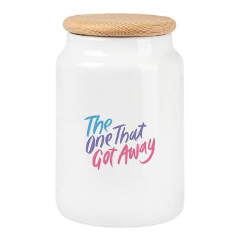 The One That Got Away Gradient - Cookie Jar with Wooden Lid - white - Front