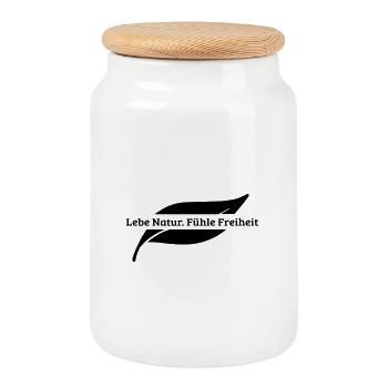 Vivre la nature - Ressentez la liberté - Nature Design - Boîte à biscuits avec couvercle en bois - blanc - Devant