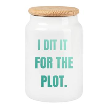 I did it for the plot - Cookie Jar with Wooden Lid - white - Front
