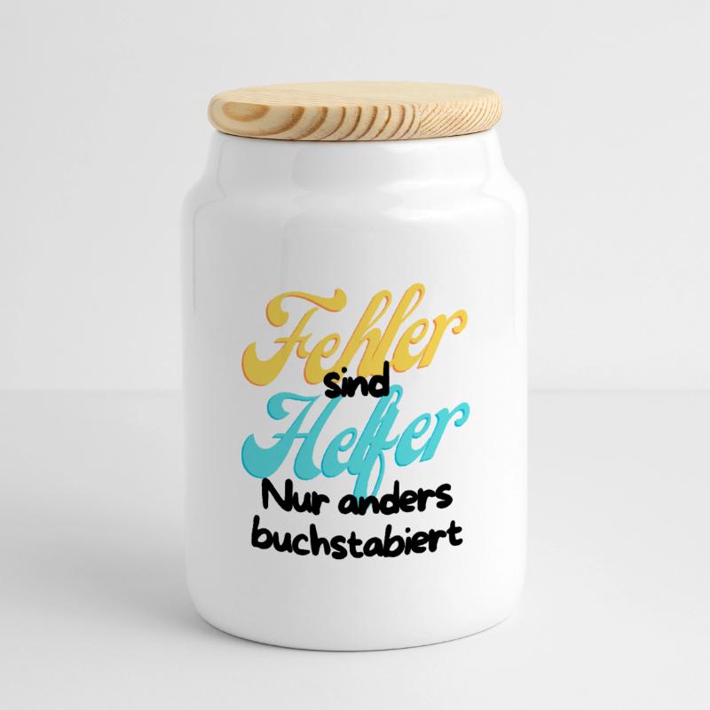 Error Helper Gradient Script Cookie Jar with Wooden Lid