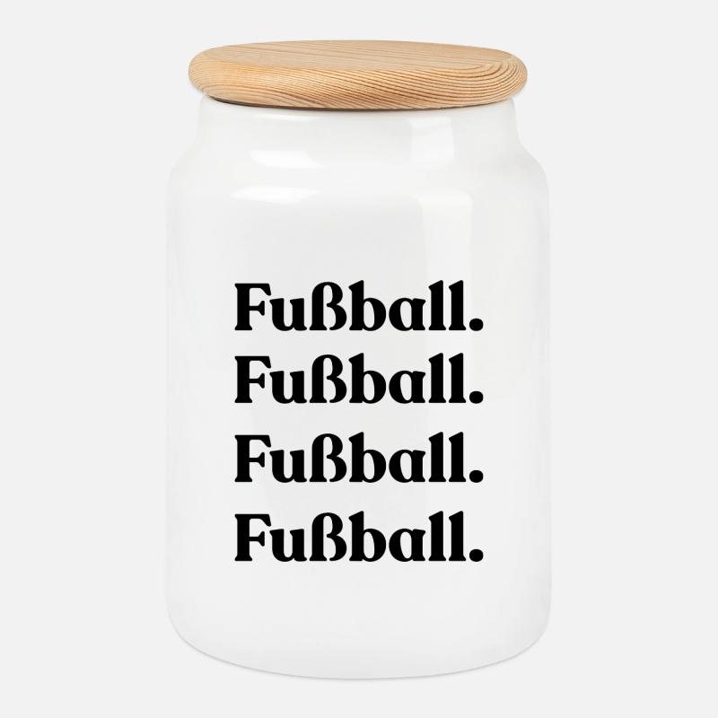 Fußball - Keksdose mit Holzdeckel - Weiß