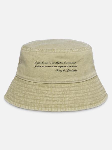 Sich Feinde machen - Montherlant - Vintage Bucket Hat - Vintage Beige