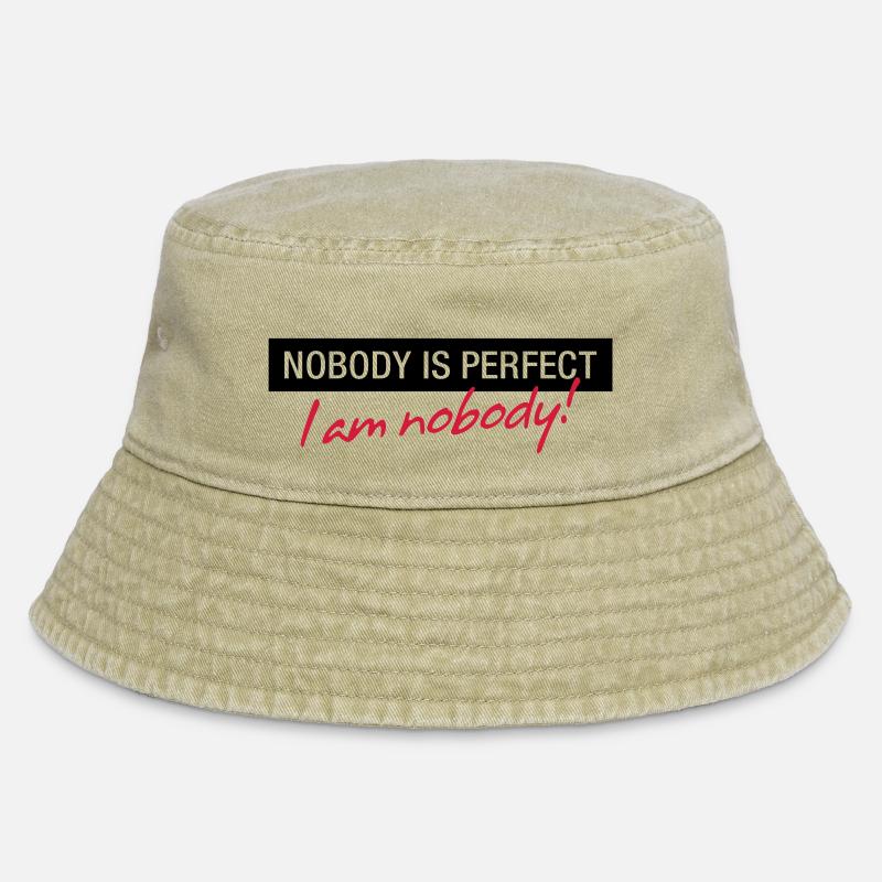 Niemand ist perfekt. Ich bin niemand! - Vintage Bucket Hat - Vintage Beige
