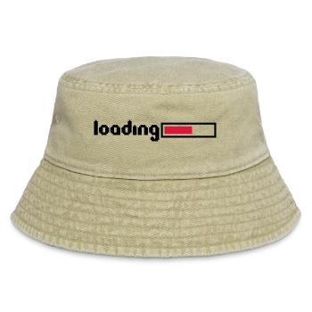 loading 8 bit pixel retro old games computer load - Vintage Bucket Hat - vintage beige - Front