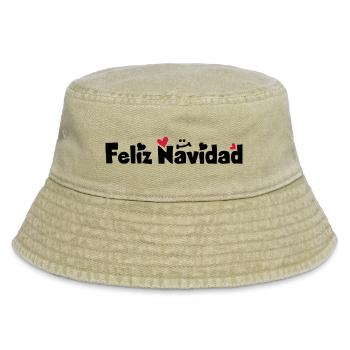 Feliz Navidad Frohe Weihnachten - Vintage Bucket Hat - Vintage Beige - Vorne