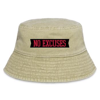 no_excuses_2_f2 - Vintage Bucket Hat - vintage beige - Front