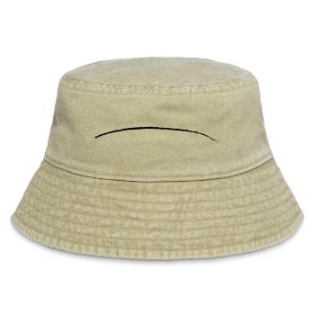 curved stroke brushstroke underscore line - Vintage Bucket Hat - vintage beige - Front