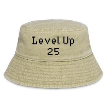 Level Up - 25. Geburtstag - Vintage Bucket Hat - Vintage Beige - Vorne