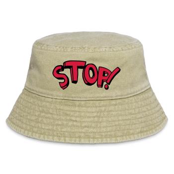 Arrêt permanent reste dicton comique - Bob vintage - beige vintage - Devant