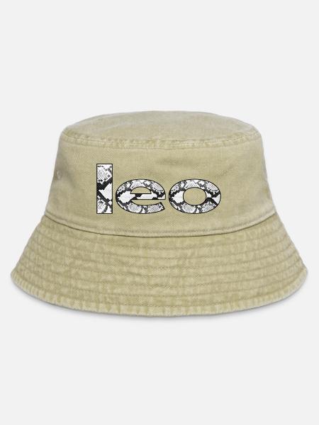 leo – Snake Skin Zodiac Statement - Vintage Bucket Hat - Vintage Beige