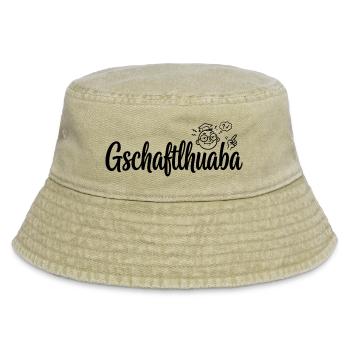 Gschaftlhuaba – Bayerischer Besserwisser - Vintage Bucket Hat - Vintage Beige - Vorne