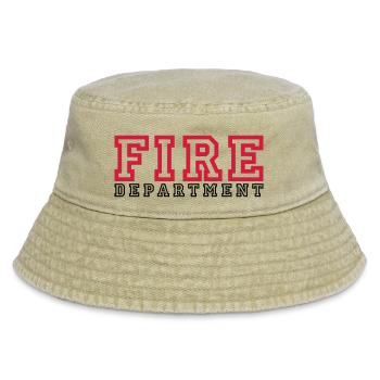 Schriftzug FIRE Department - Vintage Bucket Hat - Vintage Beige - Vorne