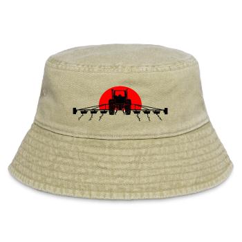 Tractor sunset - Vintage Bucket Hat - vintage beige - Front
