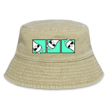 Lama Cool Looking Sunglasses Trio Friends Team - Vintage Bucket Hat - vintage beige - Front