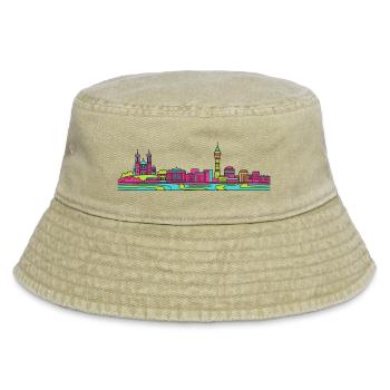 Basilique Skyline de la ville de Lyon Modern Line Art - Bob vintage - beige vintage - Devant
