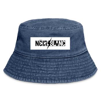 BlackFlash Weiße Grafik – Kontrast-Logo - Vintage Bucket Hat - Vintage Denim - Vorne