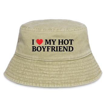 I love my hot friend - Vintage Bucket Hat - vintage beige - Front