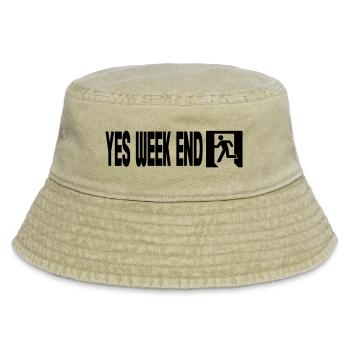 Yes Wochenende – Notfall - Vintage Bucket Hat - Vintage Beige - Vorne