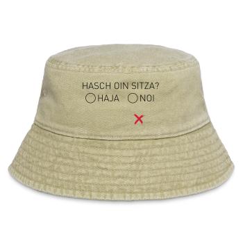 Hasch oin? - Vintage Bucket Hat - Vintage Beige - Vorne