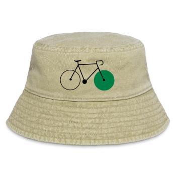 bike fixie fahrrad cycling sommer radsport rad - Vintage Bucket Hat - Vintage Beige - Vorne