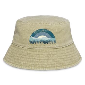 Blue Arc Forest Landschaft - Vintage Bucket Hat - Vintage Beige - Vorne